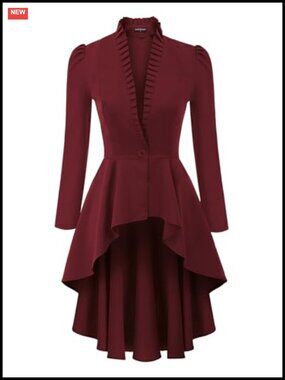 Steampunk Gothic Long Jacket Vintage Pirate Coat Women